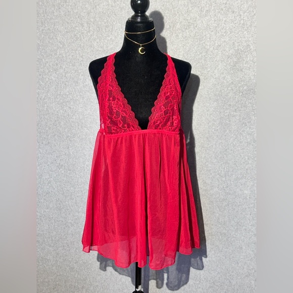 Other - One Size Red Sexy Date Night Lingerie Night Dress with Thong